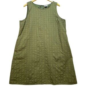 Liz Claiborne Women's Embroidered A-Line Mini Dress Sleeveless Size XL Green